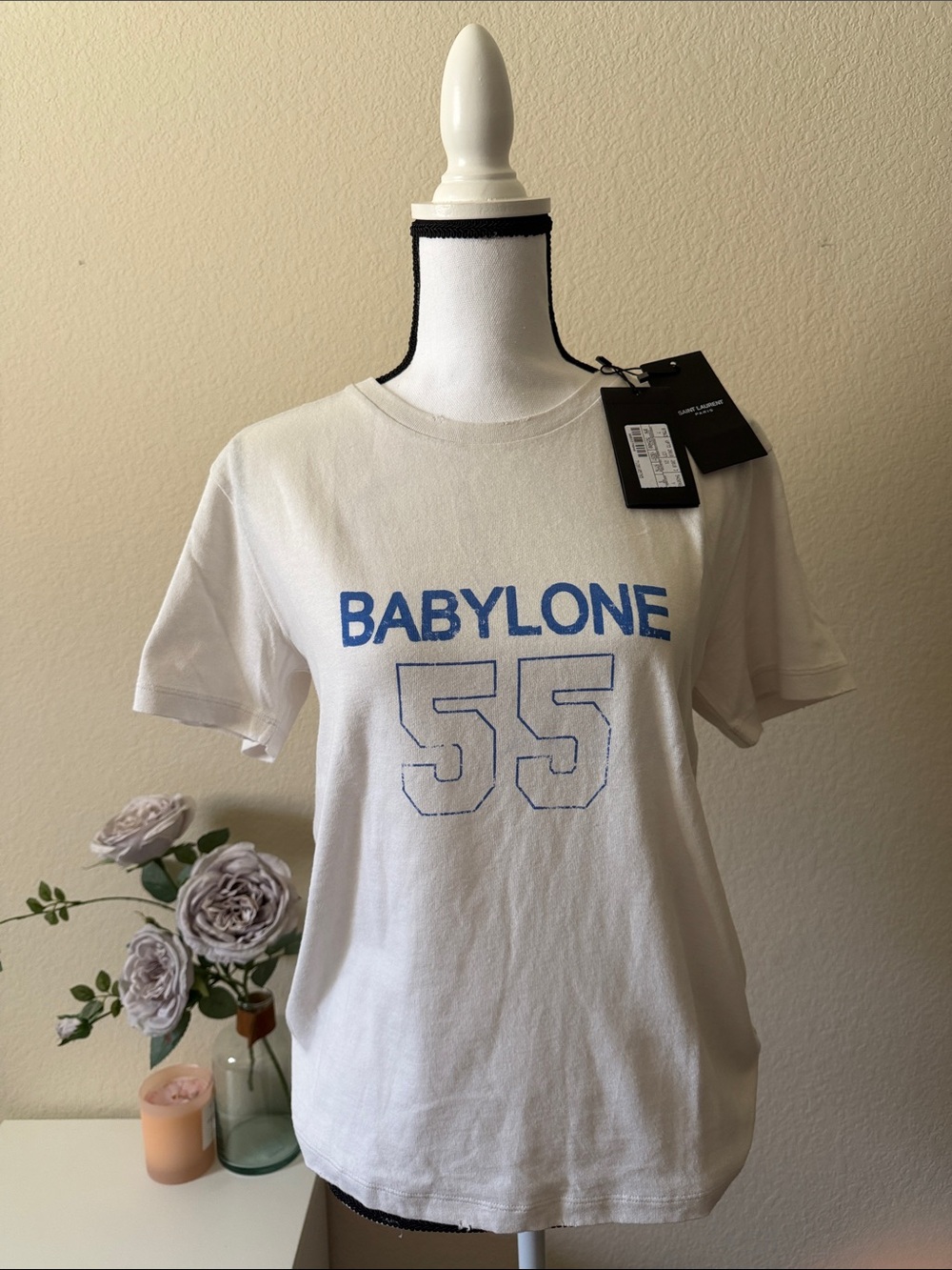 Saint Laurent Babylone 55 distressed tshirt